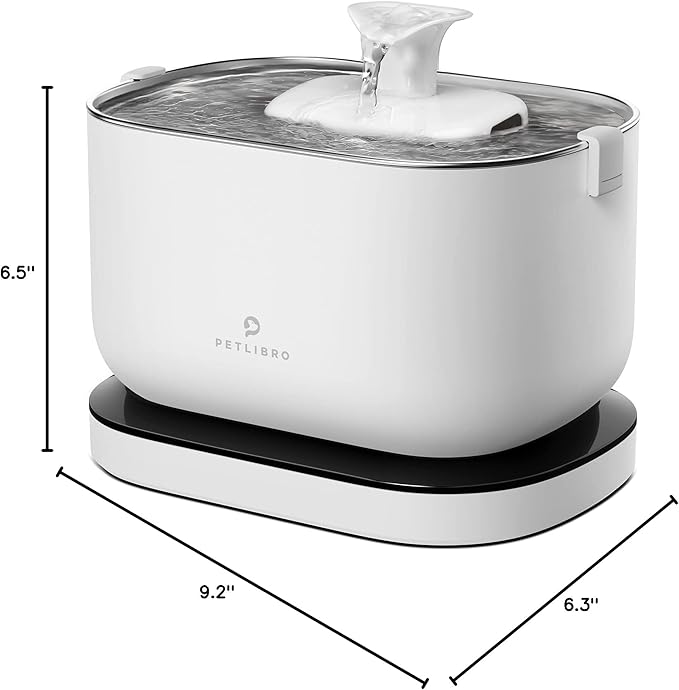 PETLIBRO Cat Water Fountain,Wireless Pet Fountain Battery Operated,2.5L/84oz Dockstream Automatic Dog Water Dispenser for Drinking with Quiet Pump Inside Stainless Steel Tray Easy Clean BPA-Free - PAWPICO