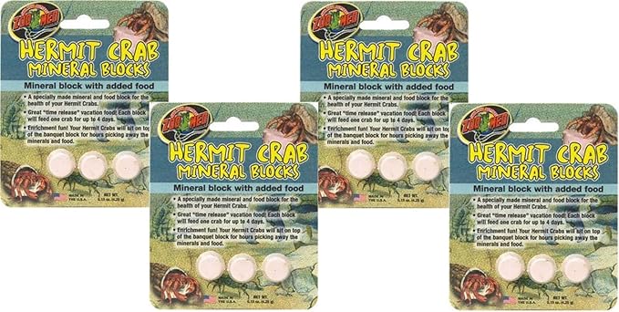 (4 Pack) Zoo Med Laboratories Zoo Hermit Crab Mineral Blocks ZooMed