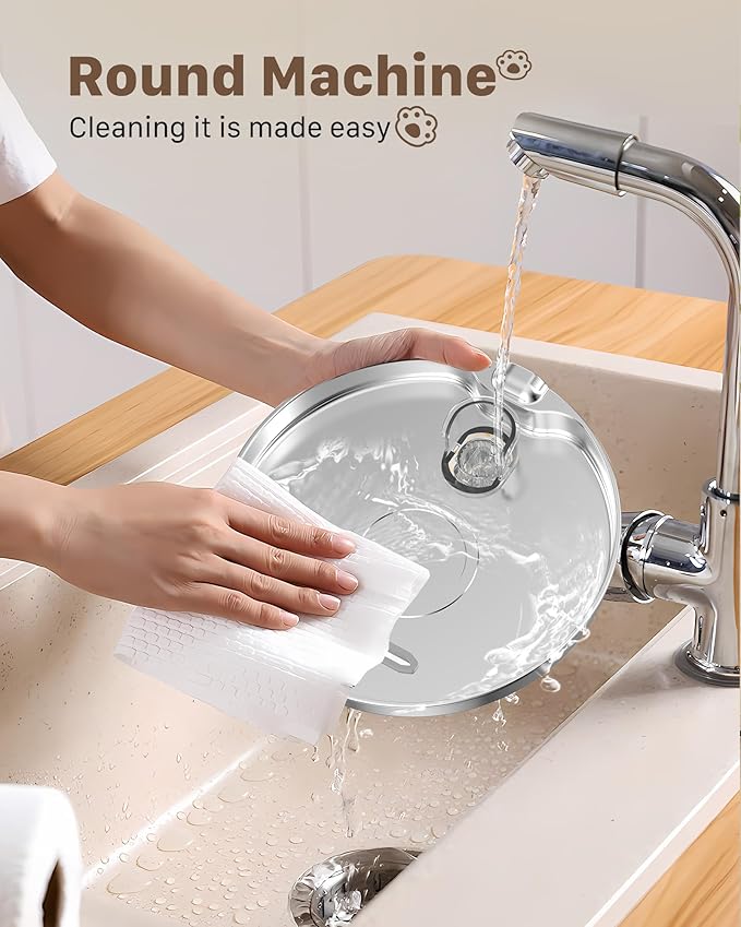 Cat Water Fountain Stainless Steel: Cat Fountain for Drinking - Pet Water Fountain for Cats Inside - 74oz/2.2L Quiet Cat Water Bowl Dispenser - Cat Drinking Fountains - Contains 6 Filters + 3 Sponges - PAWPICO
