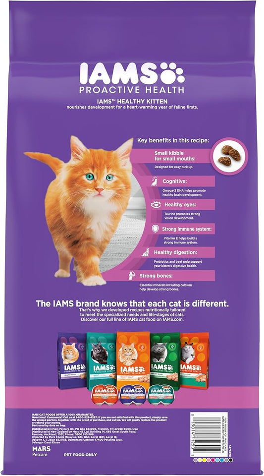IAMS PROACTIVE HEALTH Healthy Kitten Dry Cat Food with Chicken, 7 lb. Bag - PAWPICO