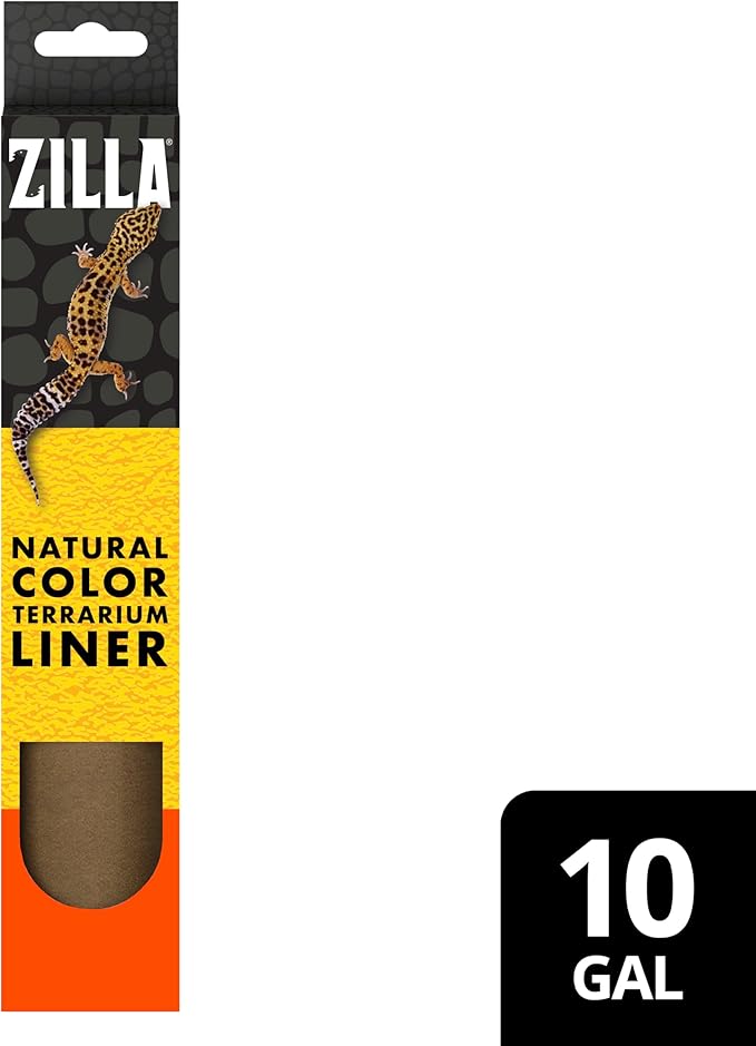 Zilla Reptile Terrarium Bedding Substrate Floor Liner, Brown, 10G, 9.75" x 19.75" Zilla