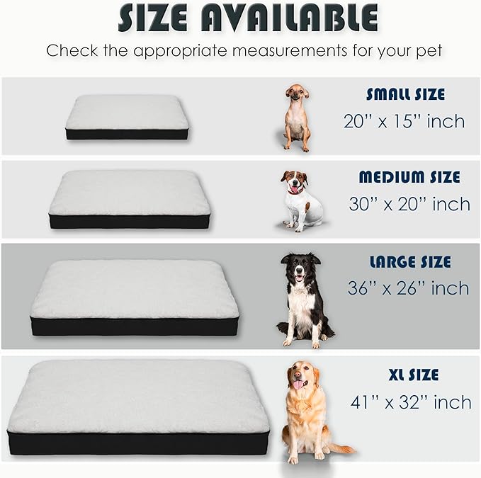 Orthopedic Dog Bed, Memory Foam Revisable Two Side with Washable Removable Cover,Large, 36”x26” - PAWPICO