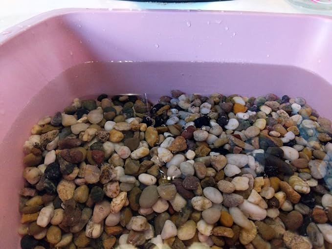Voulosimi 18 LBS River Rock Stones, Natural Decorative Polished Mixed Pebbles Gravel,Outdoor Decorative Stones for Plant Aquariums, Landscaping, Vase Fillers Voulosimi