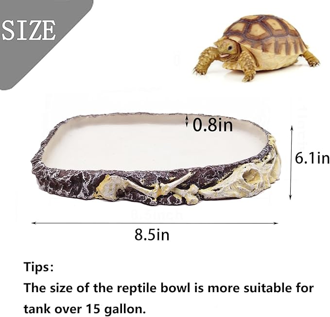 Tfwadmx Reptile Water Bowl Reptile Feeding Dish Reptile Feeder Food and Water Bearded Dragon Food Dish for Turtles, Tortoises, Snakes, Lizards, Geckos, Chameleons Tfwadmx