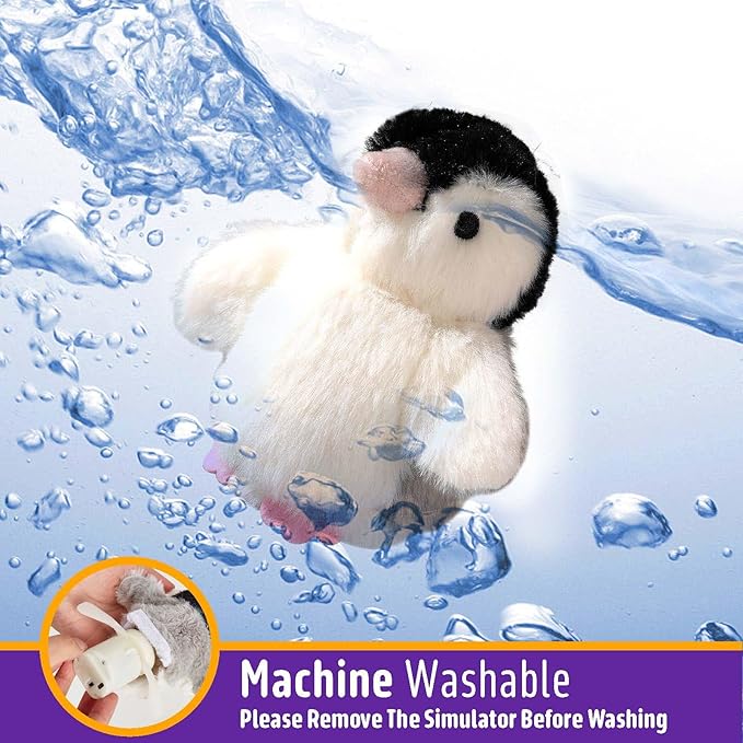 Interactive Cat Toy Rechargeable Automatic Chirping Penguin Flying Bird Cat Toy Infused with Catnip in The Wings, Auto Beating Wings Cat Toys for Indoor Cats to Play Alone, Never Boredom - PAWPICO