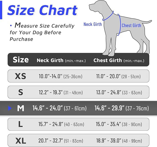 Eagloo Dog Harness Medium Sized Dog, No Pull Service Vest with Reflective Strips and Control Handle, Adjustable and Comfortable for Easy Walking, No Choke Pet Harness with 2 Metal Rings, Blue, M GoExplorewithEagloo