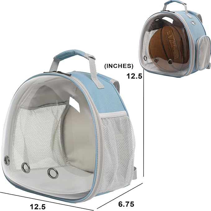 Guinea Pig Carrier,Guinea Pig Carrier for 2,Reptile Travel Carrier for Lizards Sugar Glider Hedgehog Rat Parrot Birds (Blue, Backpack+Harness Leash) WEVONIGU