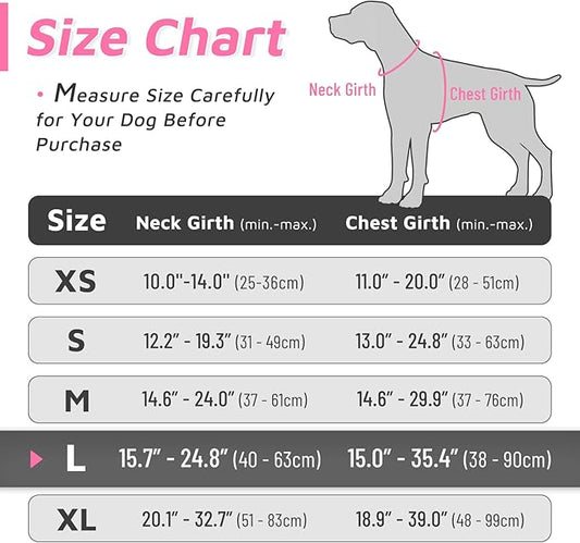 Eagloo Dog Harness for Large Dogs, No Pull Service Vest with Reflective Strips and Control Handle, Adjustable and Comfortable for Easy Walking, No Choke Pet Harness with 2 Metal Rings, Pink, L GoExplorewithEagloo