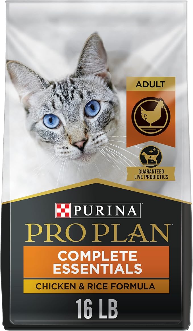 Purina Pro Plan High Protein Cat Food With Probiotics for Cats, Chicken and Rice Formula - 16 lb. Bag - PAWPICO