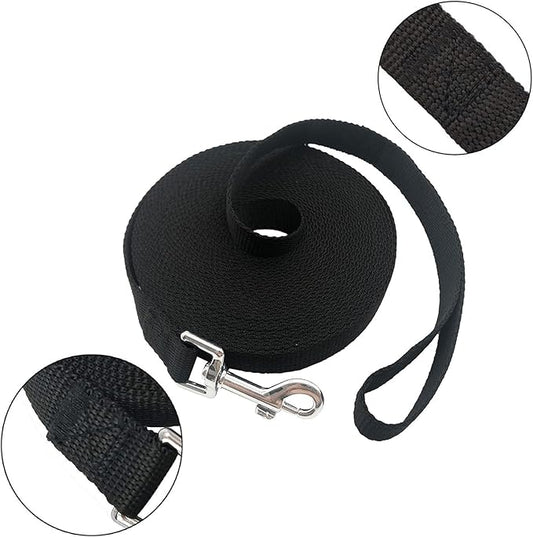 15ft 20ft 30ft 40ft 50ft Long Dog/Puppy Lead Obedience Recall Training Dog Leashes for Small Medium Dogs Camping, Training, Play, or Backyard (Black, 1" x 40FT) PETGOGO