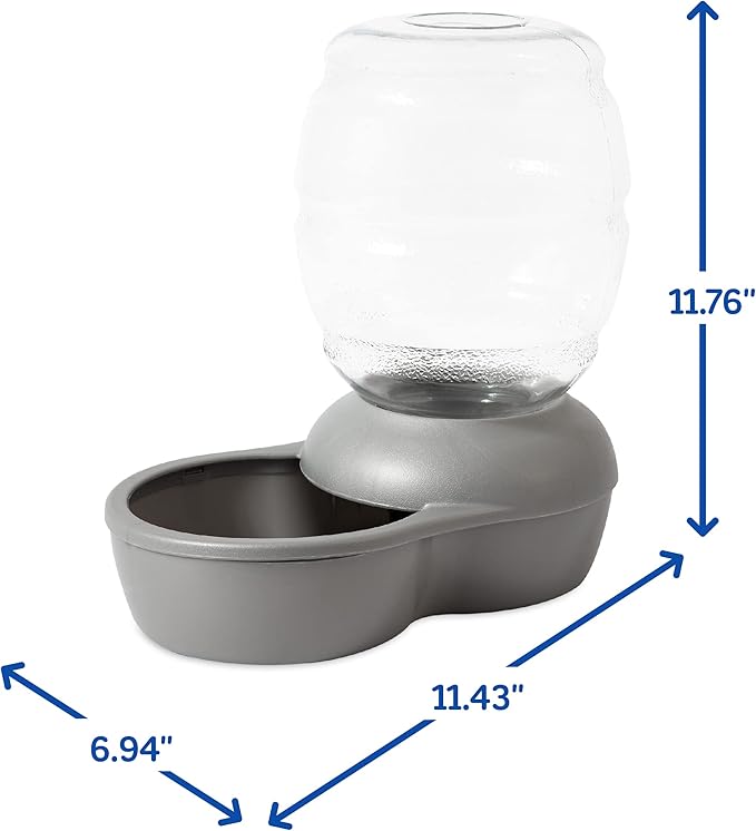 Petmate Replendish Automatic Gravity Waterer for Cats and Dogs, BPA-Free, No Batteries Required, Includes Charcoal Filter, 1 Gallon, Made in USA - PAWPICO