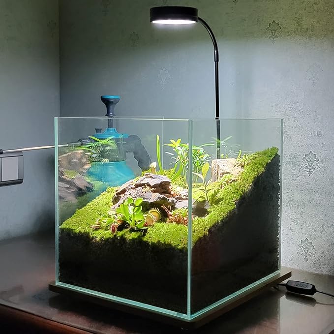 Aquarium Light Full Spectrum LED, for Under 7 Gallon Fish Tank, Light with Timer Auto On/Off, Betta Fish Tank,Indoor Plant Growth, Potted Plants, Succulent, Miniature Gardening Landscape (9) AREPK