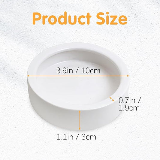 Tfwadmx 2 Pack Reptile Food Bowl, Ceramic Water Feeder Bowl, Reptile Worm Feeding Dish for Lizard Turtle Bearded Dragon Anoles Crested Gecko Hermit Crab Leopard Gecko Chameleon Corn Snake Tfwadmx