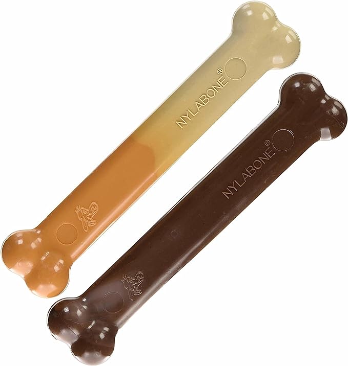Nylabone Power Chew Flavor Frenzy Bone Chew Toy for Dogs, Indestructible Chew Toys for Aggressive Chewers, Funnel Cake & Shish Kabob Flavor, Large/Giant - Up to 50 lbs. (2 Count) - PAWPICO