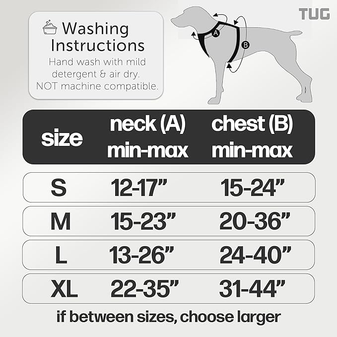 TUG Grab Dog Harness | Integrated Traffic Leash Magnetically Attached for Quick Control (Large/Black) TUG