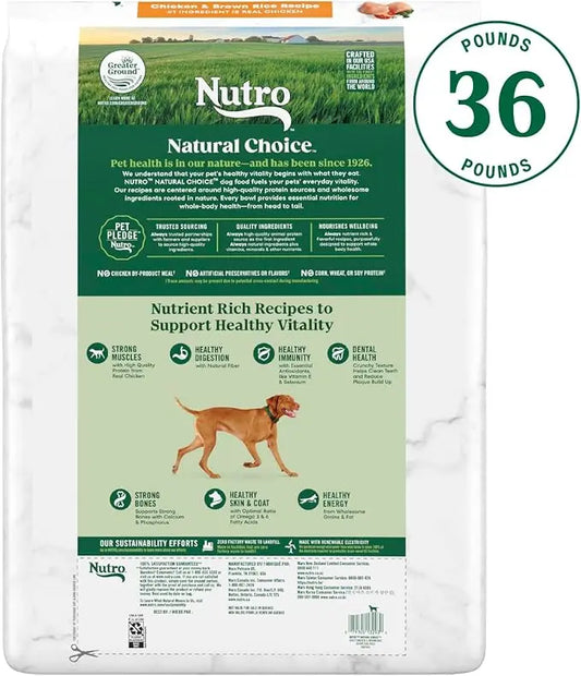 Nutro Natural Choice Adult Dry Dog Food, Chicken and Brown Rice Recipe 36 lbs. - PAWPICO