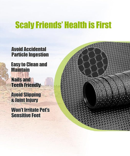 Bearded Dragon Tank Accessories, Reptile Substrate Floor, Leopard Gecko Tank Liner Mat for 40 Gallon, 20 Gallon, 50 Gallon,75 Gallon Lizard Tank, Black Helidrago