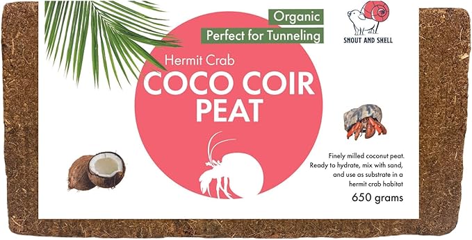 Snout and Shell Coco Peat Reptile & Amphibian Bedding 1.4 lbs - Perfect for Frogs, Salamanders, Geckos & Snakes Tunneling - 100% Organic Coconut Husks - 650 Grams, Brown SNOUTANDSHELL