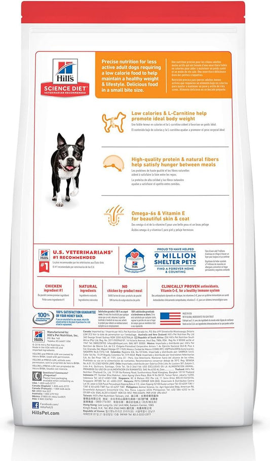 Hill's Science Diet Light , Adult 1-6, Weight Management Support, Small Kibble, Dry Dog Food, Chicken & Barley, 30 lb Bag - PAWPICO