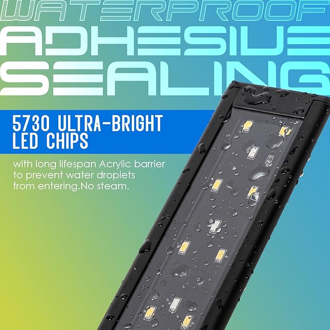 Aquarium Light,Full Spectrum Aquarium Light with Expandable Bracket,White Blue Red Green LEDs, Adjustable Timer and Brightness for 18~24IN Fish Tank GAMALTA