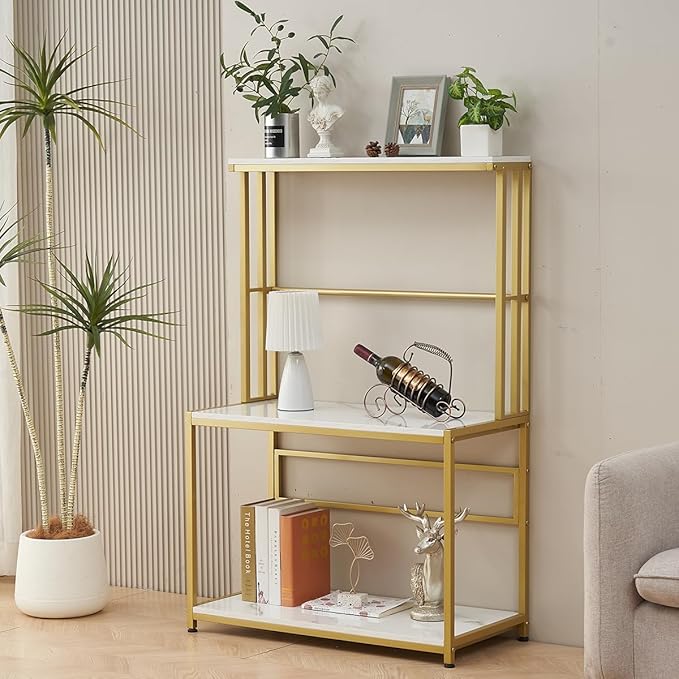 Fish Tank Stand for up to 20-29 Gallon Aquarium, Aquarium Stand with Plant Shelf, Metal Reptile Terrarium Stand with Accessories Storage Fits Aquarium, Turtle Tank or Reptile Terrariums Keslecy