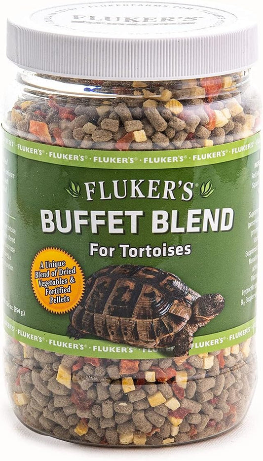 Fluker's Buffet Blend Tortoise Diet, Veggies with Fortified Pellets, 12.5 oz Flukers