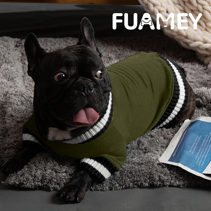 FUAMEY Dog Pullover Sweatshirt,Dog Winter Sweaters Warm Dog Clothes Dog Vest Thick Puppy Pullover Soft Pet Fleece Sweater Cute Doggie Boy Girl Outfit for Small Medium Dogs Green XL - PAWPICO