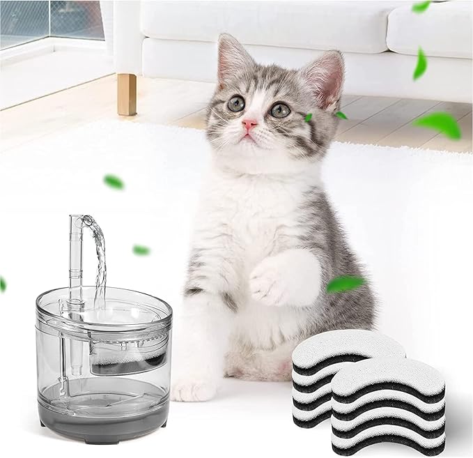 Cat Water Fountain Filters, 8 Pack Pet Fountain Replacement Filters Fit for Clear Cat Water Fountain, Dog Water Dispenser - PAWPICO