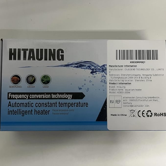 HiTauing Aquarium Heater, 200W Fish Tank Heater with LED Digital Display & 5 Safety Protection, Submersible Aquarium Heater with 2 Suction Cup and 5.9Ft Cord for 20-40 Gallon Fish Tank. HiTauing