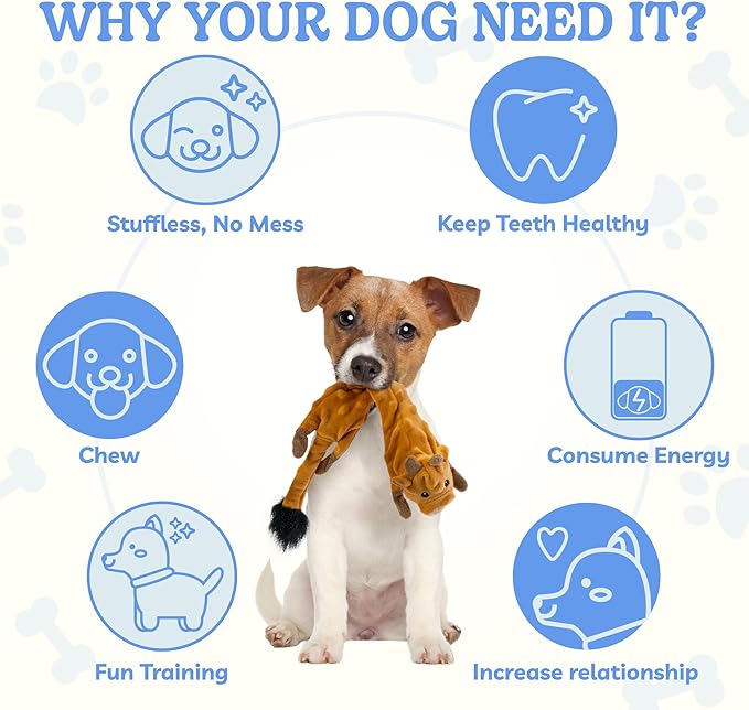 SHARLOVY Dog Squeaky Toys -Cow Crinkle Dog Toy, Bubble Plush Pet Toys Puppy Teething Toys No Stuffing Animals Dog Toy Doggies Toys Dog Chew Toy for Medium Dogs - PAWPICO