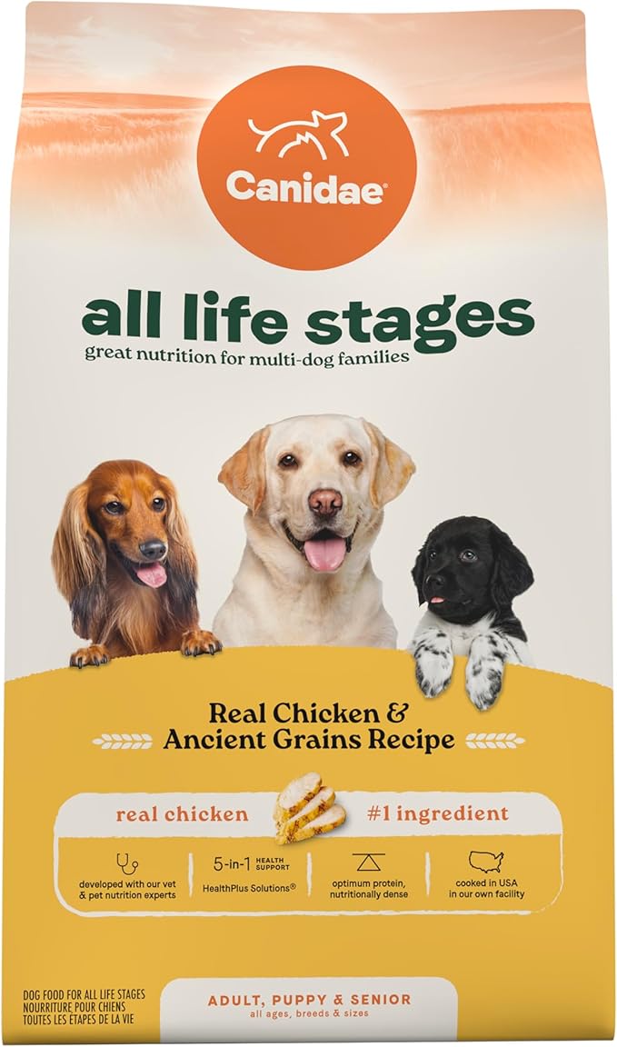 Canidae All Life Stages Real Chicken & Ancient Grains Recipe – High Protein Premium Dry Dog Food for All Ages, Breeds, and Sizes– 40 lbs. - PAWPICO