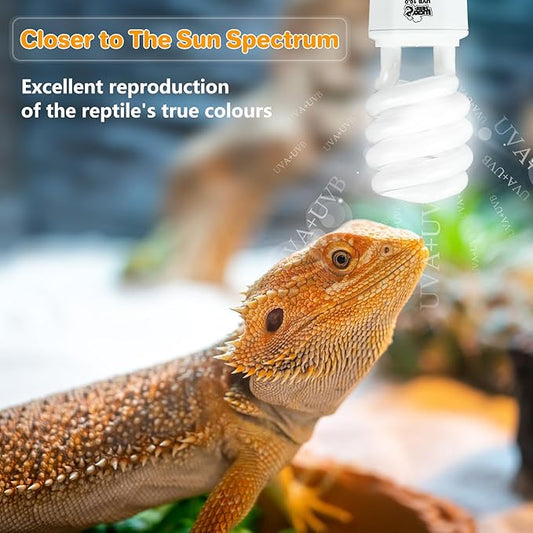 LUCKY HERP UVA UVB Reptile Light 10.0, Desert UVB 150 Compact Fluorescent Lamp, UVB Light for Reptiles 23W, UVA UVB Reptile Light Bulb, UVB Bulb for Reptiles Bearded Dragons Lizards Tortoises Snakes LUCKYHERP