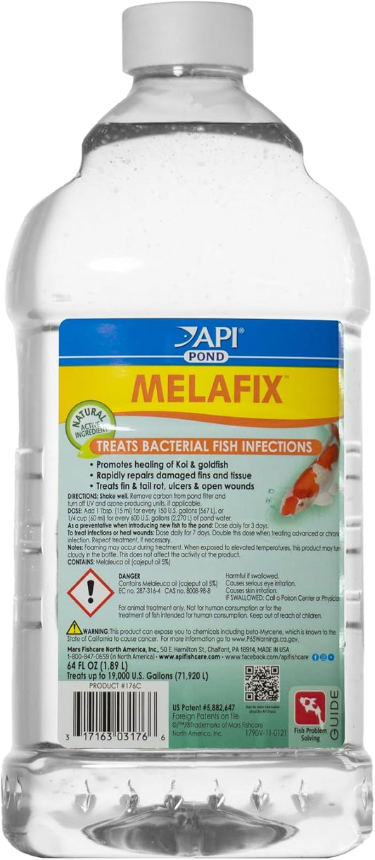 API POND MELAFIX Pond Fish Infection Remedy 64-Ounce Bottle, Black (176C) API