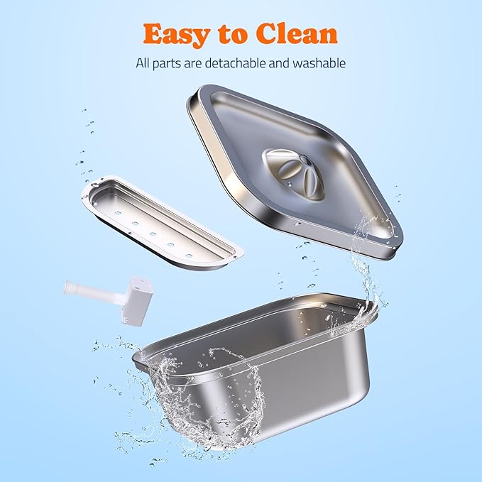 Cat Water Fountain Stainless Steel: 4L/140oz Pet Fountain Water Bowl Indoor, Automatic Dog Drinking Dispenser, Cat Feeding Watering Supplies, Metal Kitty Waterer Fountain, 10 Replacement Filters - PAWPICO
