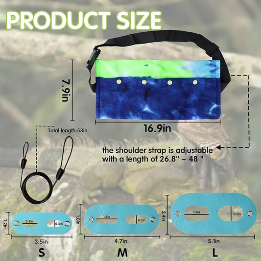 Bearded Dragon Carrier Sling, Adjustable Blue Bearded Dragon Leash with Wings, Pet Carrier Backpack for Bearded Dragon Reptile (Blue) Betinyar