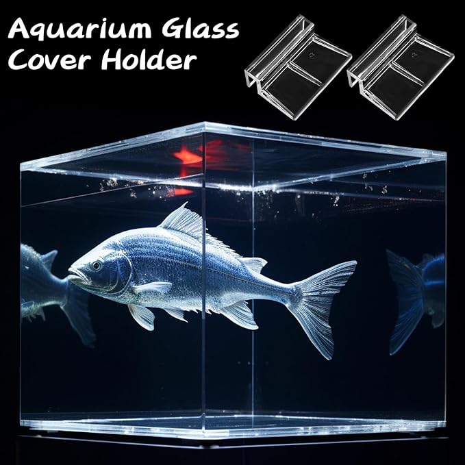 6Pcs Rimless Aquarium Lid Clips, 0.24'' Thick Acrylic Fish Tank Cover Clips Holder, Universal Glass Aquarium Top Lid Support, Transparent Fish Tank Lid Clamp for Aquarium Hoods Parts (6mm) PAWPICO