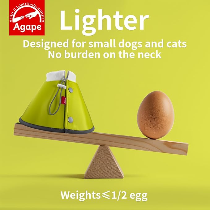 Agape Soft Dog Cone for Chihuahua, Comfy Cat Cone to Stop Licking, Protective Elizabethan Collar for Pup & Kitty, Lightweight E-Collar Alternative After Surgery, Pet Cones for Extra Small Dogs - XS Agape