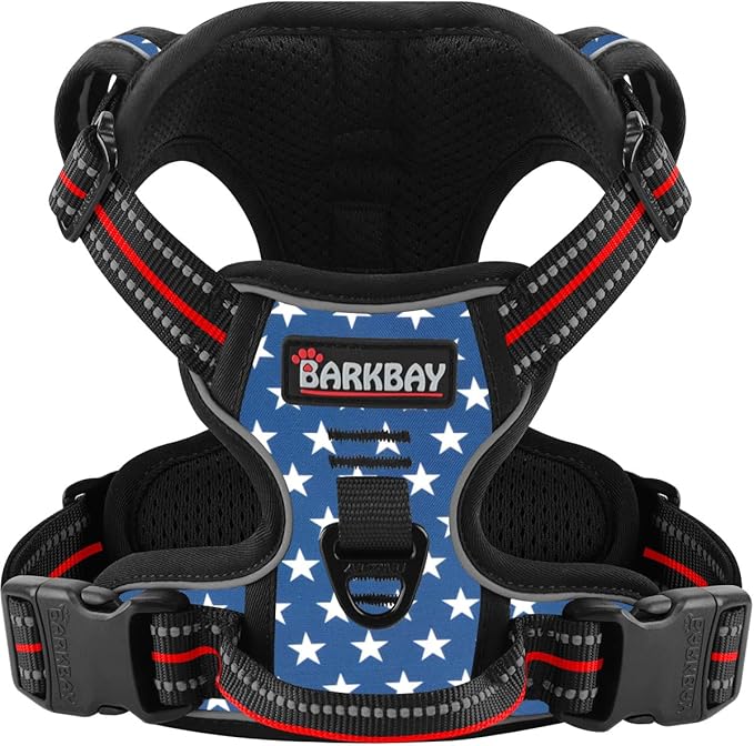 BARKBAY Dog Harness No Pull for Large Dogs - Adjustable, Reflective, Comfortable, No Choke, Heavy-Duty - Perfect for Outdoor Training, Walking, and Hiking - Strong & Durable - XL & Star BARKBAY
