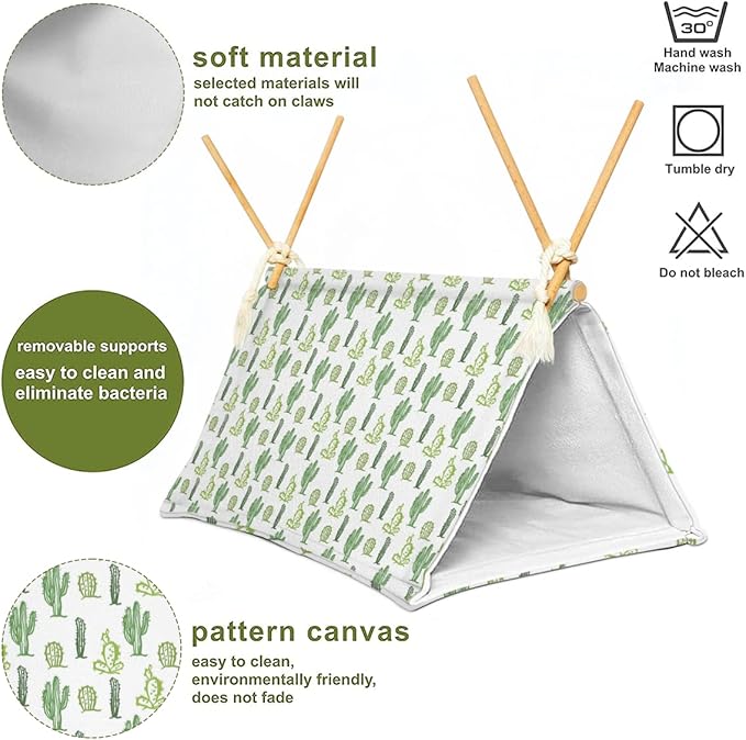 Bearded Dragon Tent Bed,Cactus Pattern Reptile Bearded Dragon cage/hides and Caves/Habitat Hideout… (Cactus) Aipush