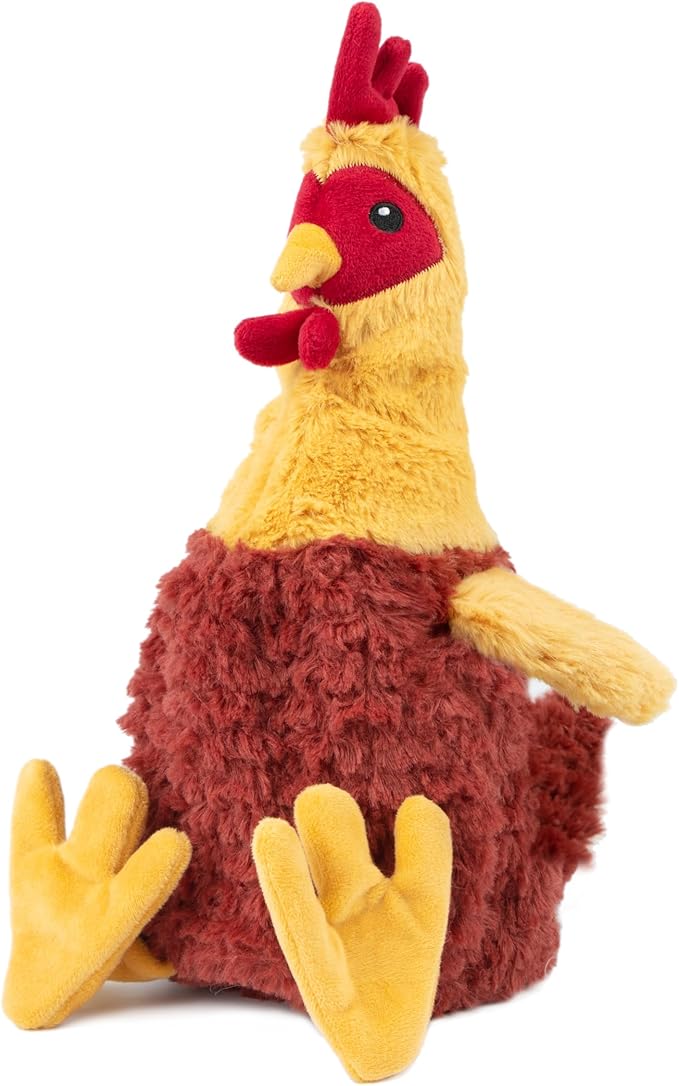 Best Pet Supplies Chicken Crinkle Plush Dog Toys for Interactive Play, Puppy and Senior Indoor Play, Colorful Chicken Toy Shape, Cute and Cuddly - Crinkle Chicken (Wine Red) - PAWPICO