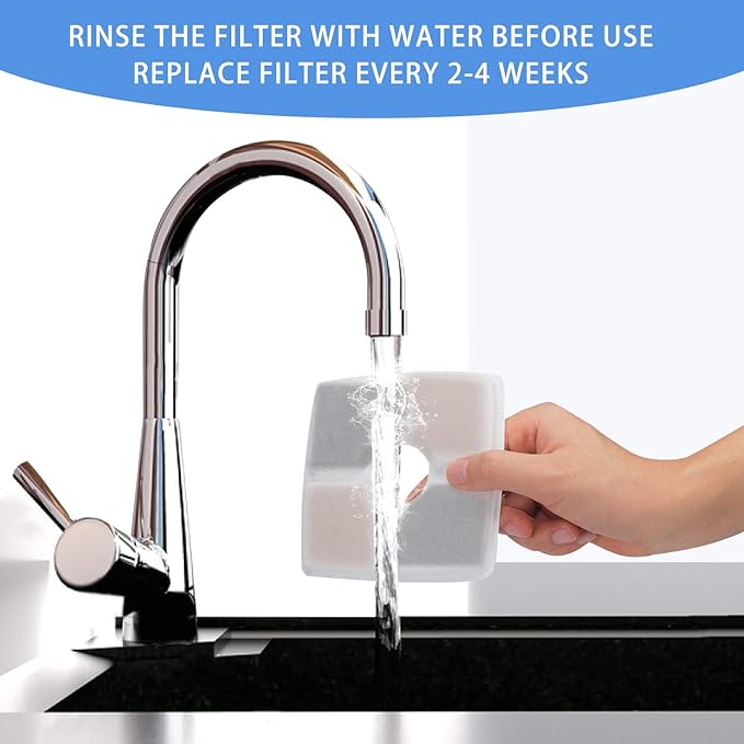 Elliptical Cat Water Fountain Filter, 6 Filters Pack for Stainless Steel Top Elliptical Pet Fountain, 4 Carbon Filters and 2 Sponge Filters - PAWPICO