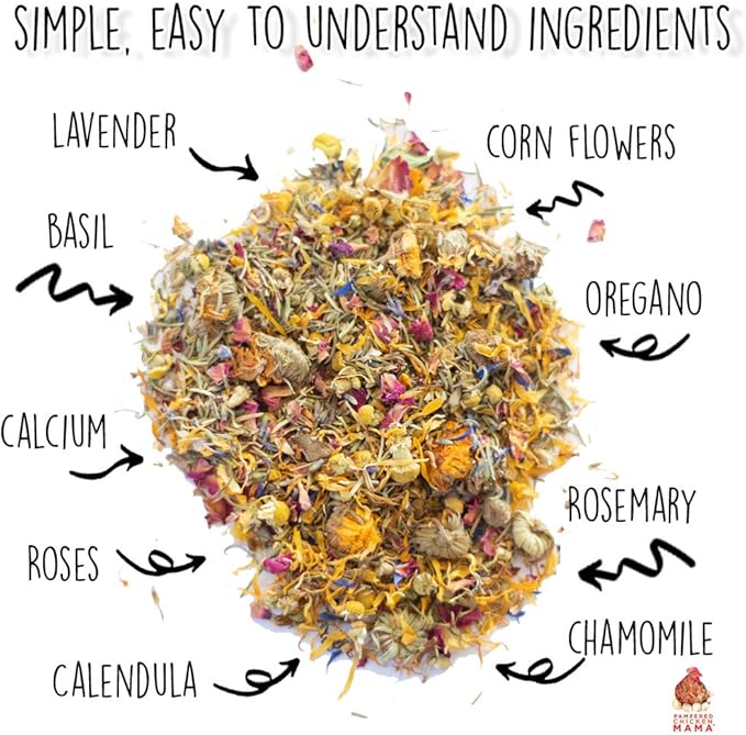 Pampered Chicken Mama Best Eggs Ever! Nesting Herbs for Chickens (10 Ounces) Calcium Supplement for Chickens | Chicken Feed Supplies, Hen Treats for Coops PamperedChickenMama