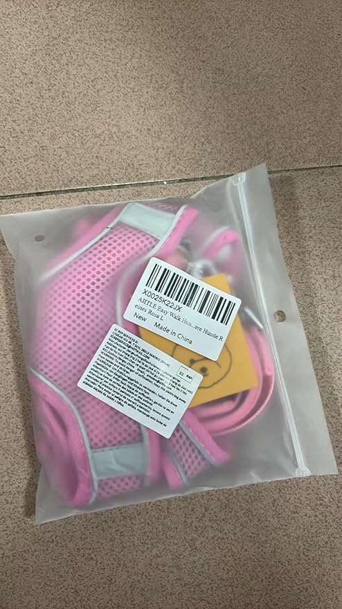AIITLE Easy Walk Dog Harness and Leash Set - Pet Supply No Pull, Step in Adjustable Dog Harness with Padded Vest for Spring, Dog Harness No Choke Over, Easy to Put on Medium Dogs Pure Pink L AIITLE-FORPETSBETTERLIFE