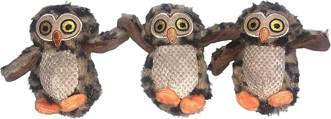 3 Pack Owl Dog Toys, Toy for Small Dogs, Dog Toys with Squeaker, Multipack Dog Toys, Plush Dog Toys, Toy for Small Dogs, Owl in Tree Dog Toy (3 Pack: Replacement Animals, Owl) - PAWPICO