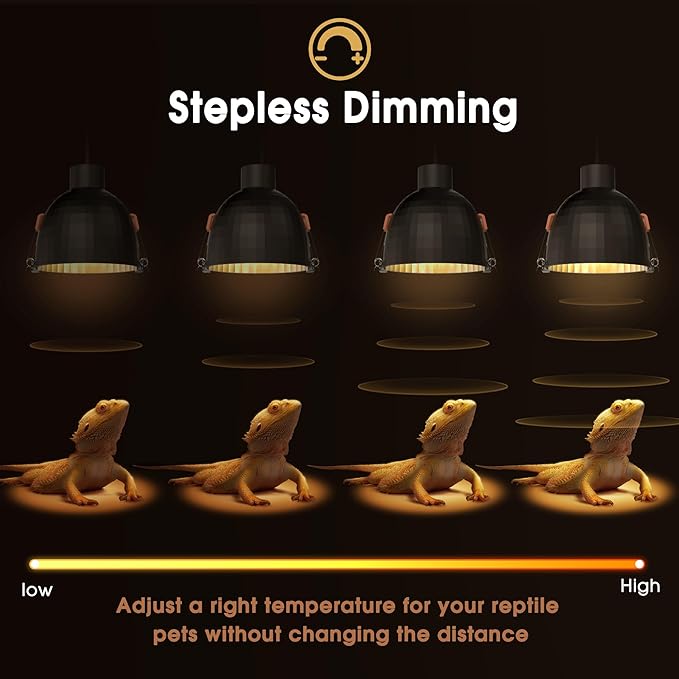 Briignite Reptile Heat Lamp Fixture, Max 100W - 4.3 inch Light Fixture with Dimmable Temperature Switches, G9 Heat Bulb & Dome UVB Light Perfect for Reptile Terrariums and Tortoise Habitats WelcometoBriigniteenjoyyourshopping