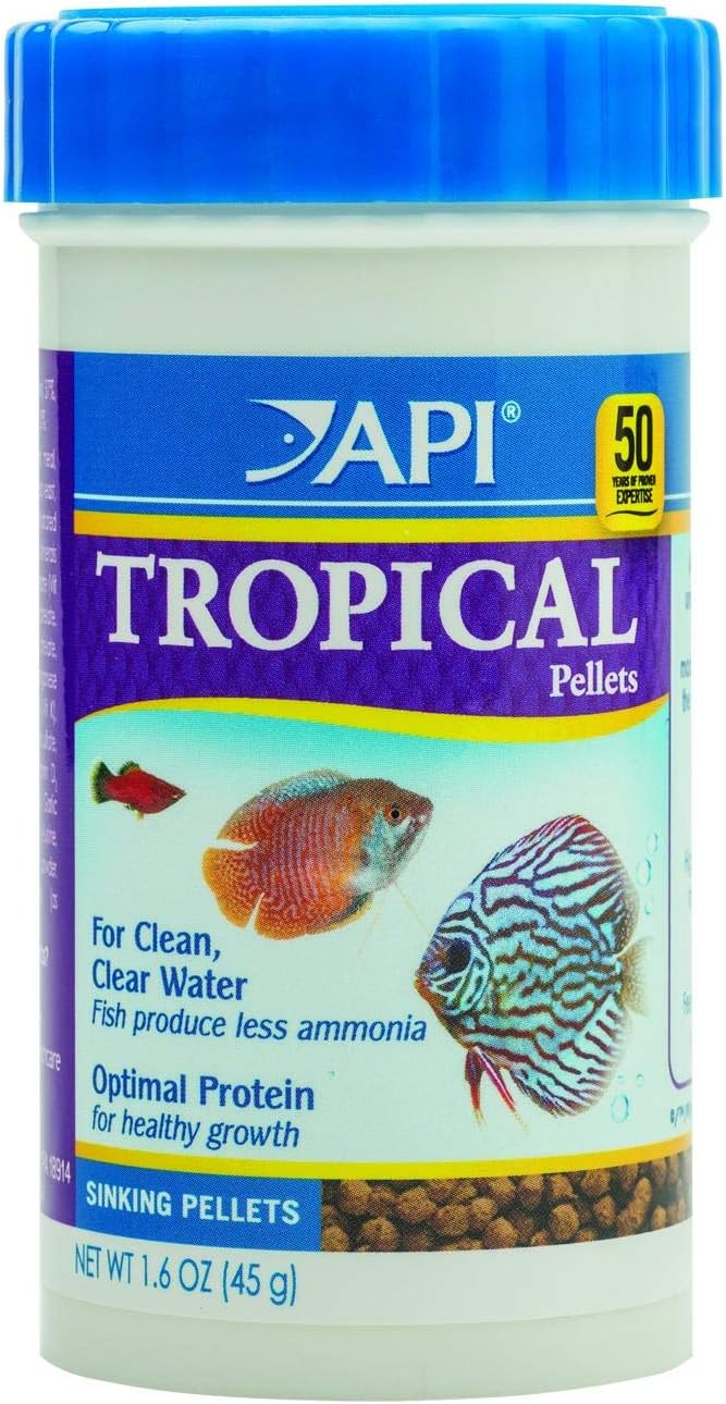 API TROPICAL PELLETS Sinking Pellets Fish Food 1.6-Ounce Container API