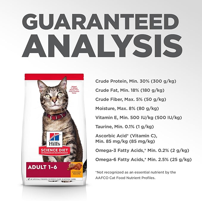 Hill's Science Diet Adult 1-6, Adult 1-6 Premium Nutrition, Dry Cat Food, Chicken Recipe, 16 lb Bag - PAWPICO