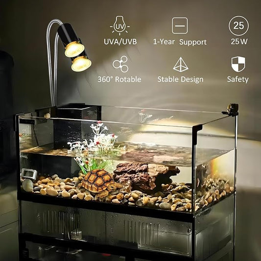 4-Pack 25W UVA UVB Bulbs, Fit E26 Heat Reptile Lamp, Light Turtle Heat Lamp for Reptiles and Amphibian Tanks, Terrariums and Cages, Works with Various Lamp Fixtures Lachesan