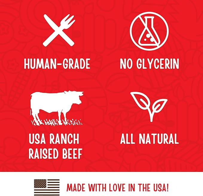 Full Moon All Natural Essentials Beef Jerky Tenders Free Range Human Grade 24 oz - PAWPICO