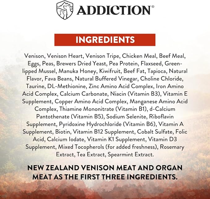 Addiction Wild Islands Forest Meat Dry Cat Food, Premium Venison Recipe with High-Protein & Grain-Free Formula for Primal Cat Nutrition - 4lbs - PAWPICO